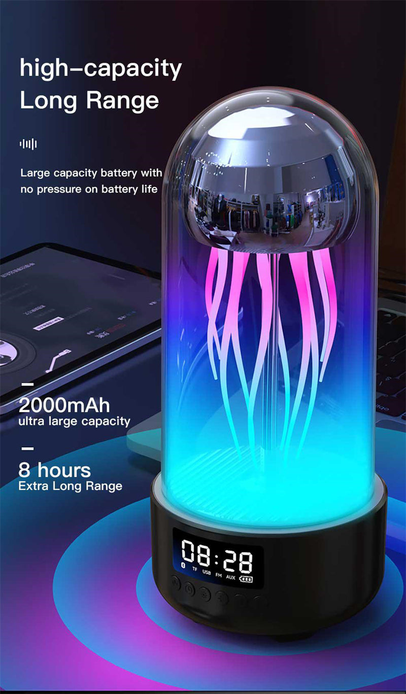 Luminous Colorful Jellyfish Lamp With Clock - Rechargeable