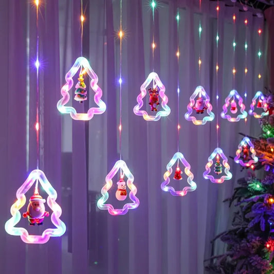 FestivaGlow Christmas Curtain String Lights – 3M, 120 LEDs, USB Powered, Remote Controlled