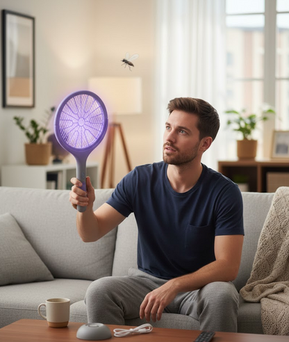 Rechargeable Electric Mosquito Swatter with Extendable Handle