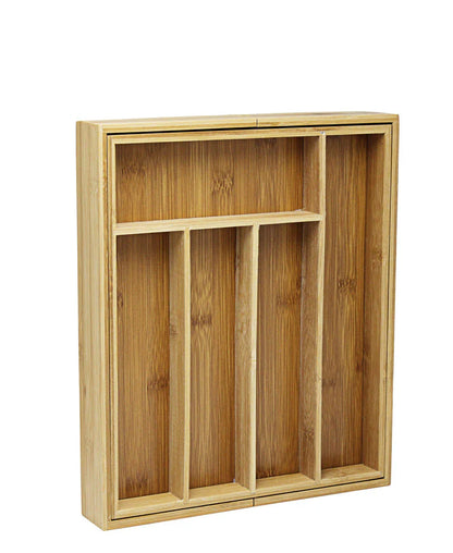 Extendable Bamboo Cutlery Tray - 5 -7 Compartments