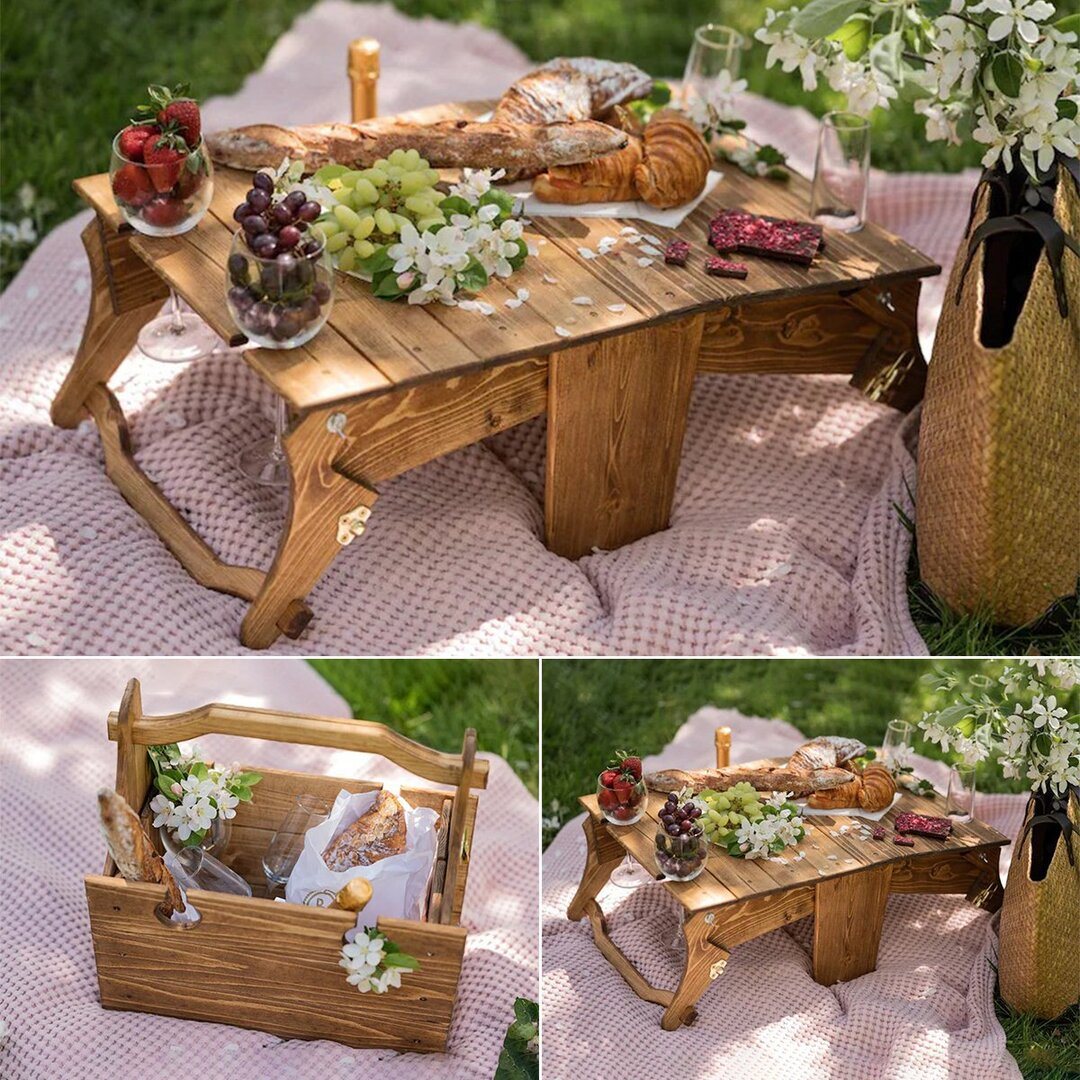 Folding Picnic Basket & Table