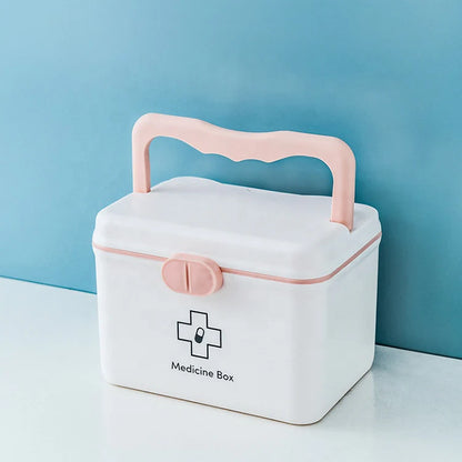 Portable First-Aid & Medicine Storage Box – 2-Tier Design