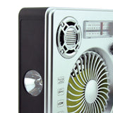 Rechargeble Retro Radio With Fan & Flashlight