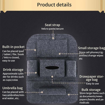 Multifunctional Car Back Seat Organizer with Multiple Pockets