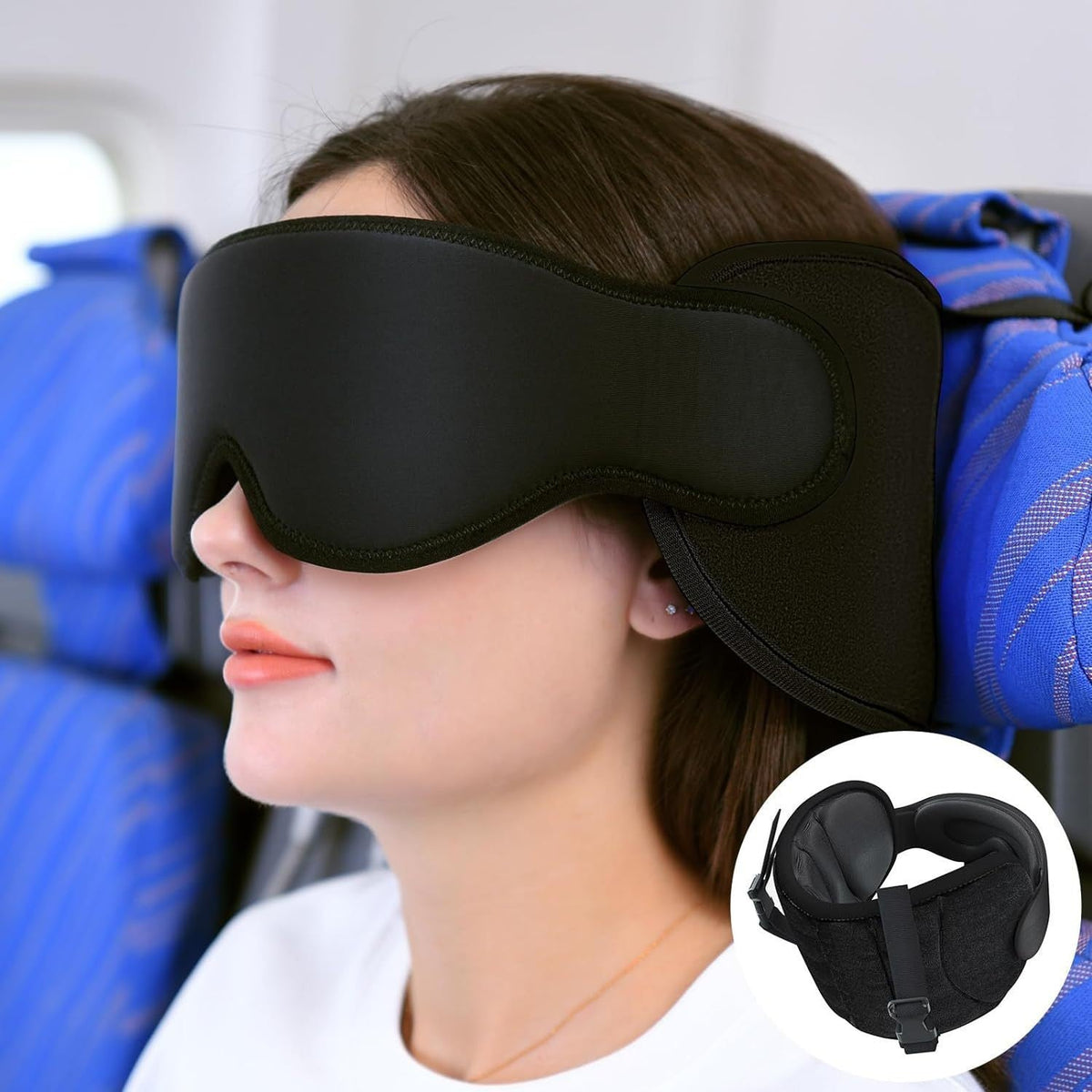 StableSleep Travel Pillow with Eye Mask