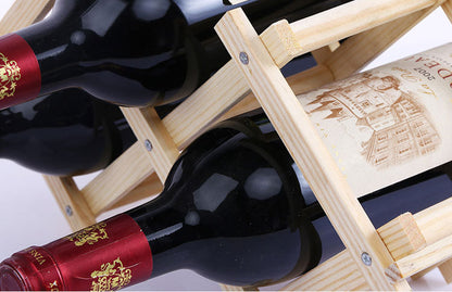 Criss-Cross Foldable Wooden Wine Rack Holder - 10 Bottle