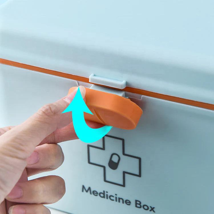 Portable First-Aid & Medicine Storage Box – 2-Tier Design