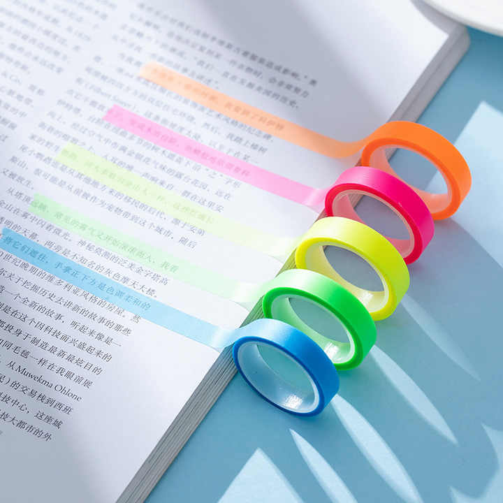 Neon Transparent Sticky Note Tape - 5pc