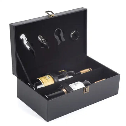 Luxury Pu Leather Wine Gift Box with 4 Accessories