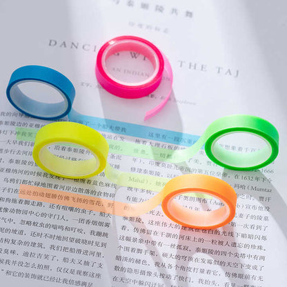 Neon Transparent Sticky Note Tape - 5pc