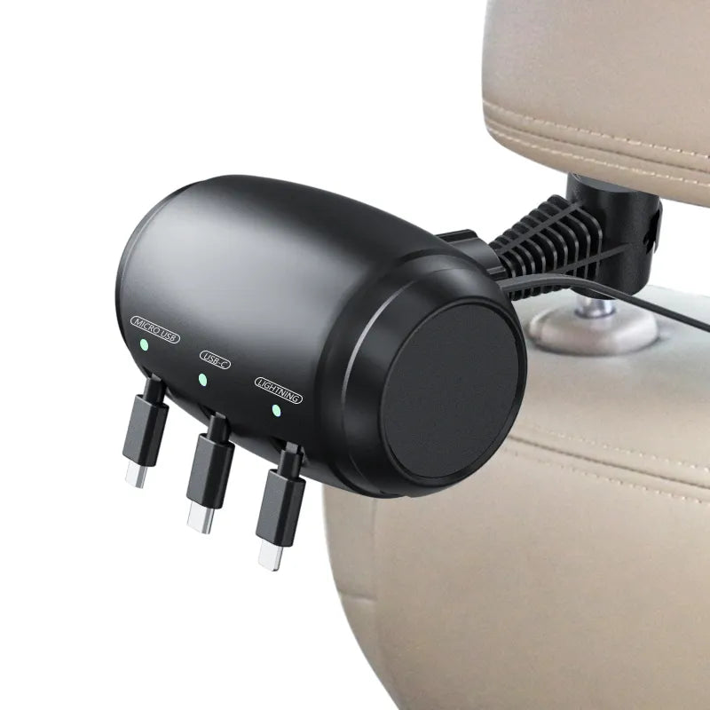 BackSeat Charging Station - 3 in 1 Auto-Retract Multi Charger