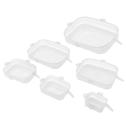 6 Pack Square Stretchable Silicone Lids