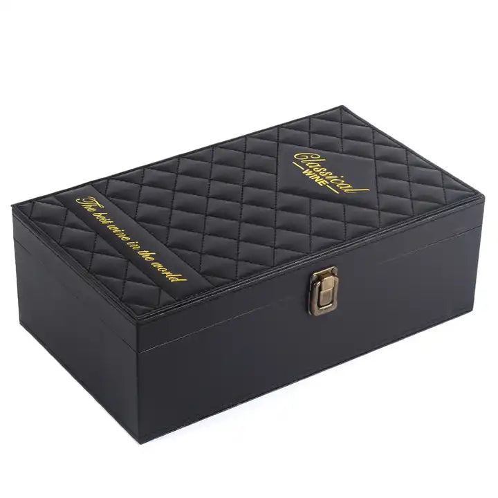 Luxury Pu Leather Wine Gift Box with 4 Accessories