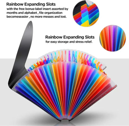 A4 Accordion Expandable Document Folder - 12 Colour Coded Slots