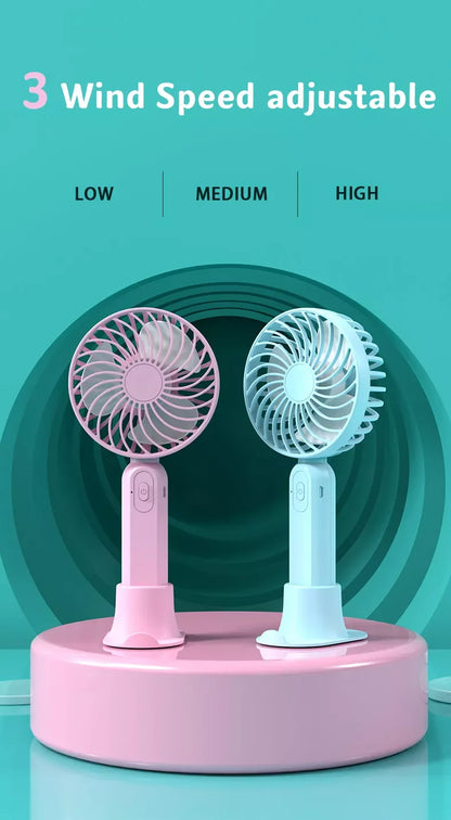 Portable 3 Speed Mini Handheld Fan - Rechargeable