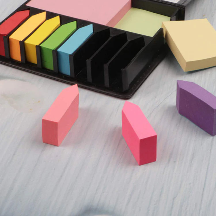 Faux Leather Executive Sticky Note Set