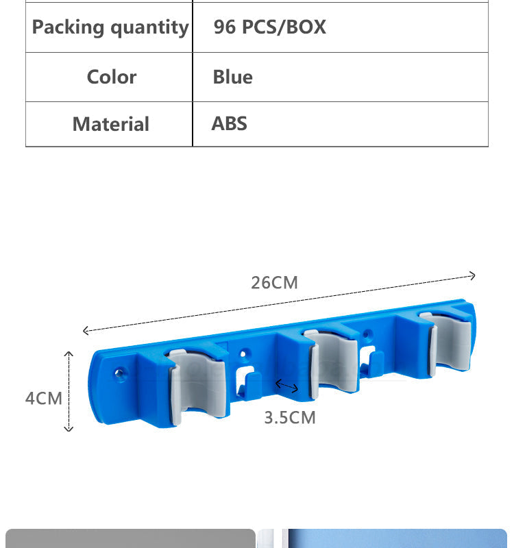 Kleaner Wall Mounted Mop Organizer And Broom Holder With Hook