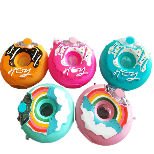 Donut Kids Water Bottle with Straw & Lanyard