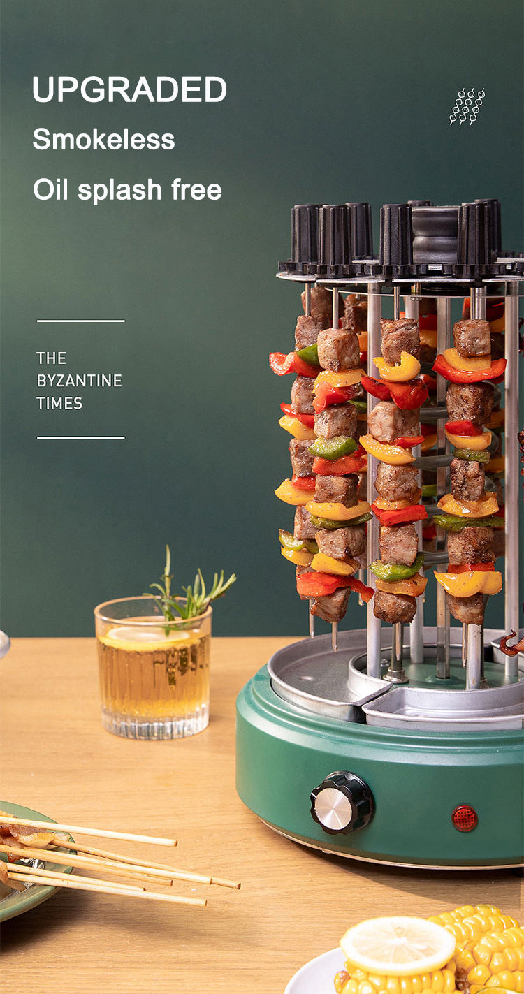 12 Sticks Vertical Electric Smokeless Rotary Skewer Grill