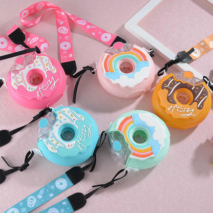 Donut Kids Water Bottle with Straw & Lanyard