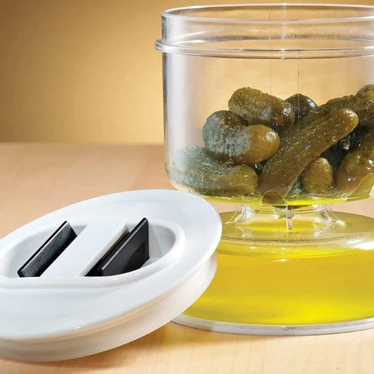 Hourglas Juice Separator Pickle And Olives Jar