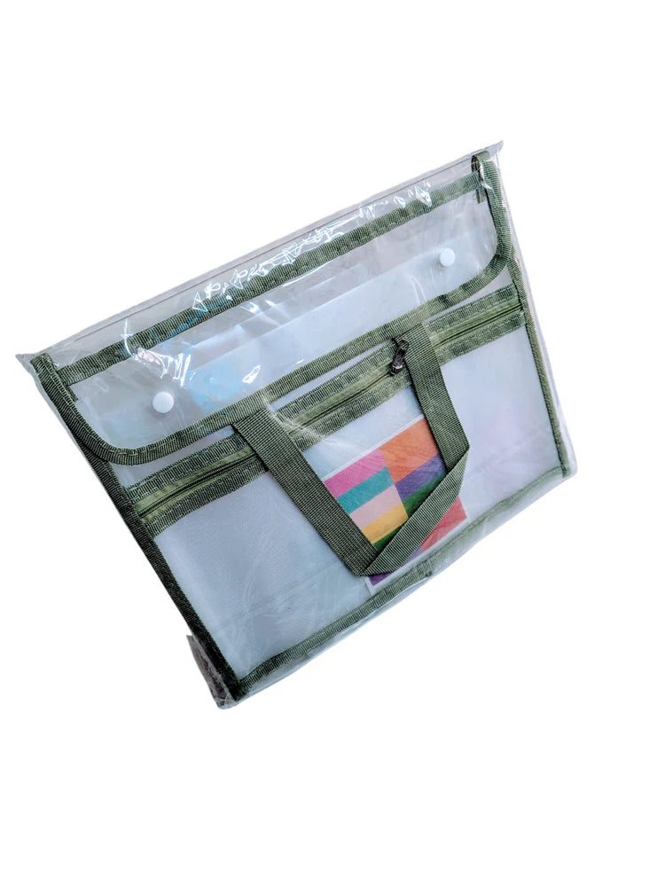 12 Pocket Transparent A4 File Organizer with Zip