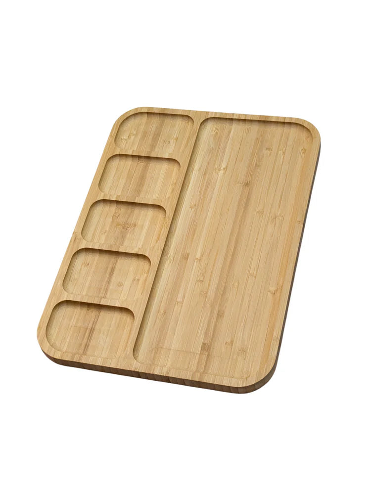Bamboo Snack Server - 6 Compartment