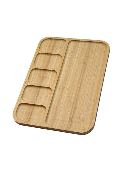 Bamboo Snack Server - 6 Compartment