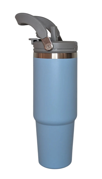 890ml Double Wall 2 in 1 - Straw or Sip with Carry Handle Flask