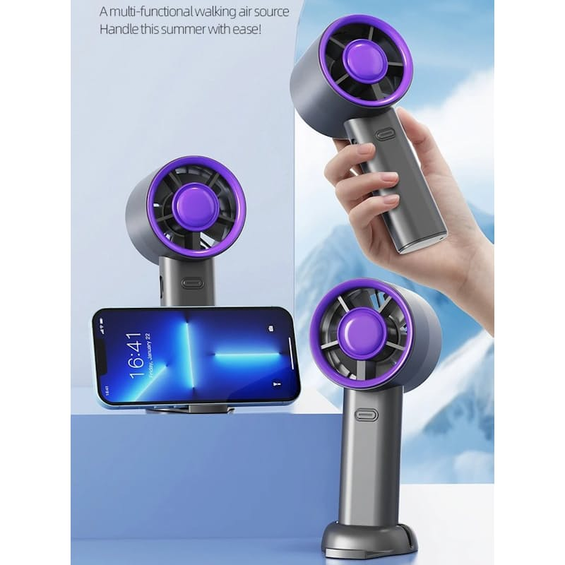 3-Speed Handheld Fan with Phone Holder