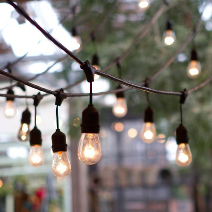10m Outdoor String Lights – 20 LED Globe Bulbs (Black Cable)