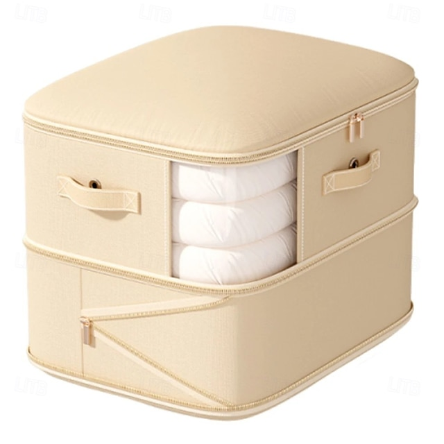 SatinDrill Quilt Compression Storage Bag with Window – 146L Capacity, Dual Zippers, Premium Nylon