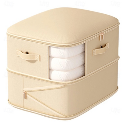 SatinDrill Quilt Compression Storage Bag with Window – 146L Capacity, Dual Zippers, Premium Nylon