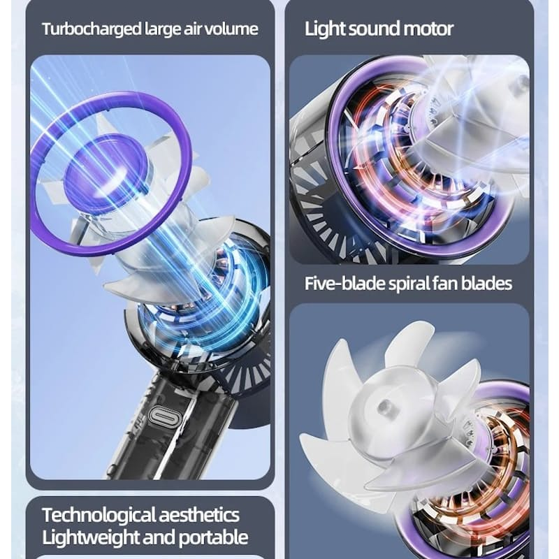 3-Speed Handheld Fan with Phone Holder