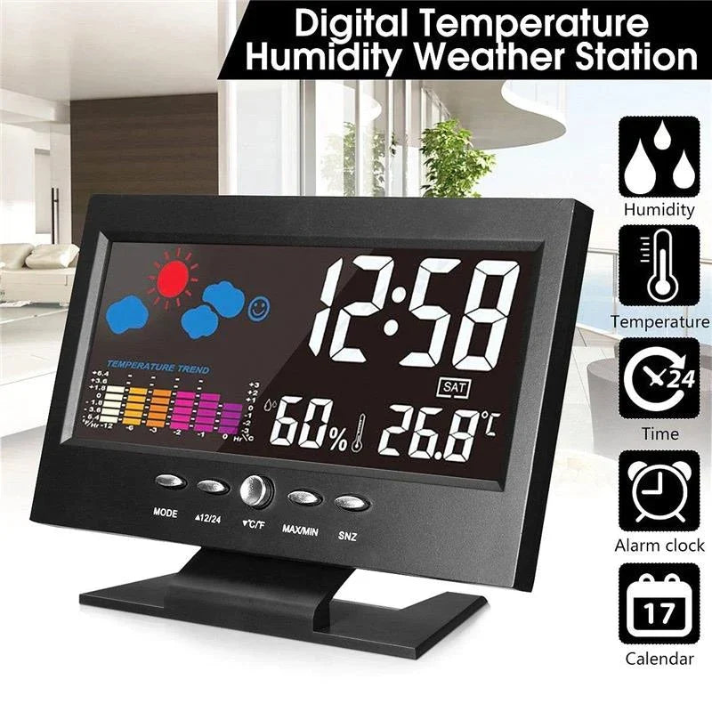 Colour Screen Weather Forecast Temperature Humidity Calendar Alarm Clock