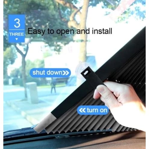 Retractable Car Windscreen Sunshade - 120cm x 46cm