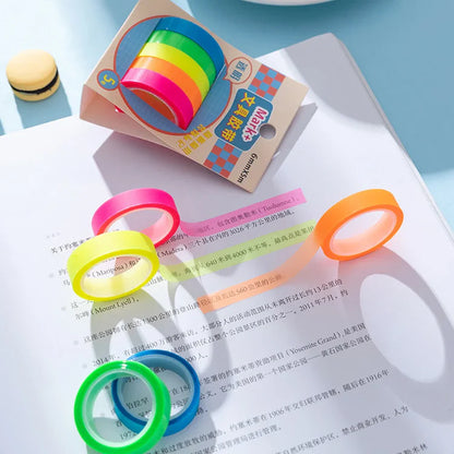 Neon Transparent Sticky Note Tape - 5pc