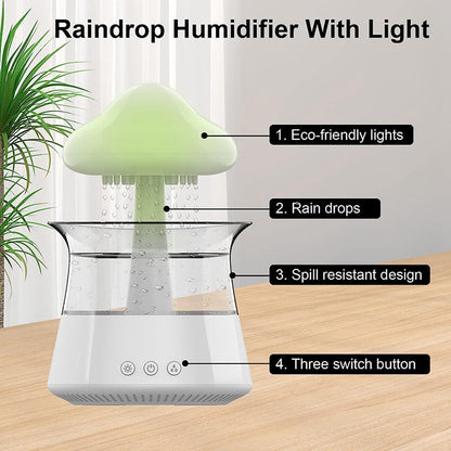 Mushroom Rain Cloud Air Humidifier - 7 Colour Changing Night Light