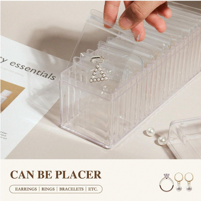 Acrylic Jewelry Box Organizer with 20 Reusable Anti Tarnish Jewelry Bags