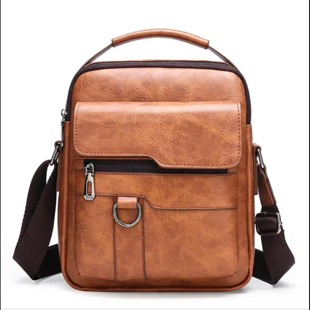 Casual Carrier Men’s Crossbody Faux Leather Shoulder Bag