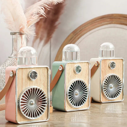 Mini Retro Rechargeable Mist Cooling Fan