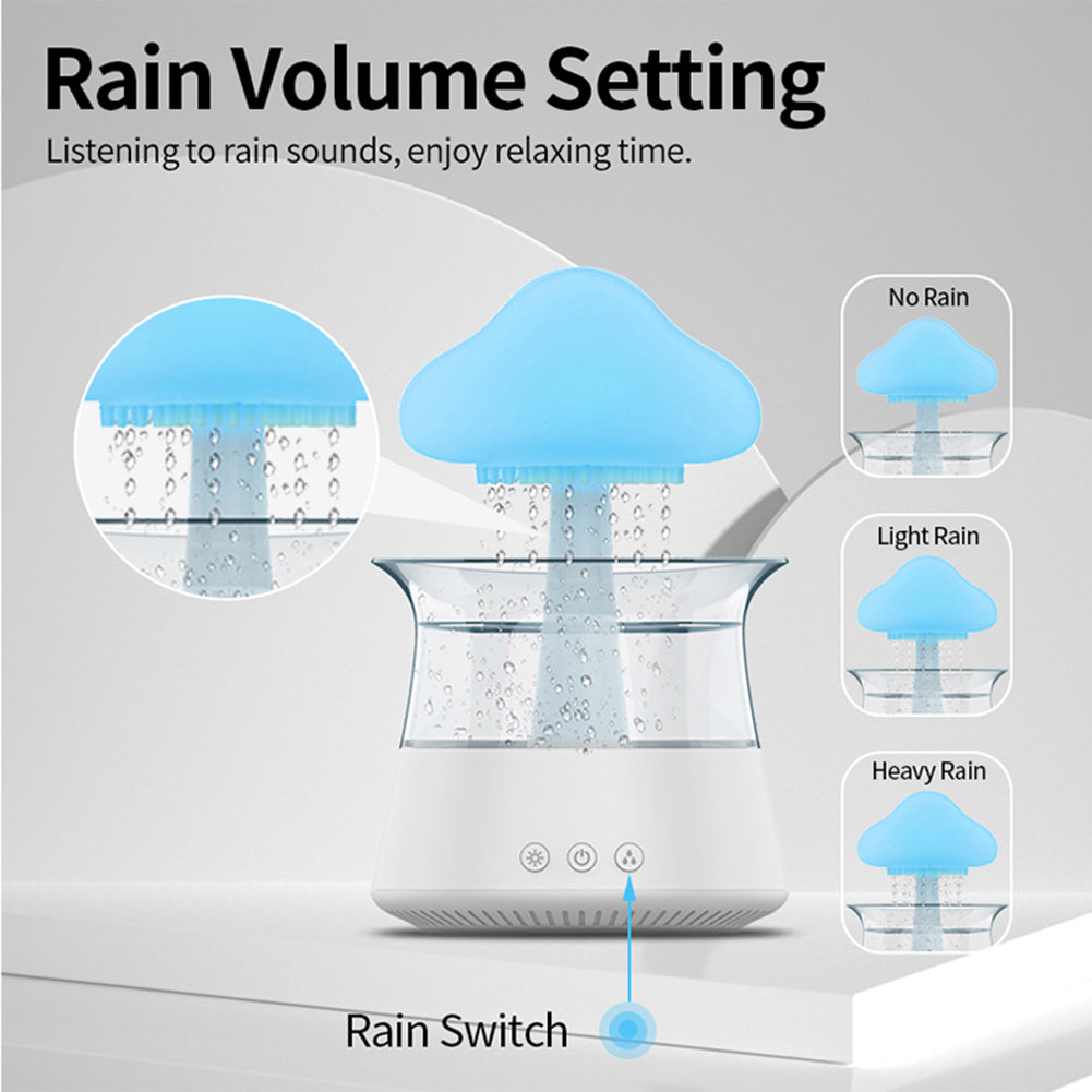 Mushroom Rain Cloud Air Humidifier - 7 Colour Changing Night Light