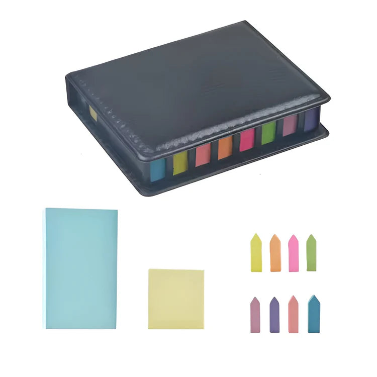 Faux Leather Executive Sticky Note Set