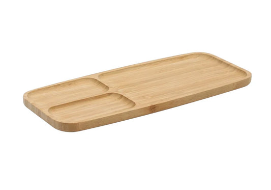 Bamboo Snack Server - 3 Compartment