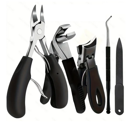 5pc Professional Heavy-Duty Toenail Clipper Set for Ingrown & Thick Toenails