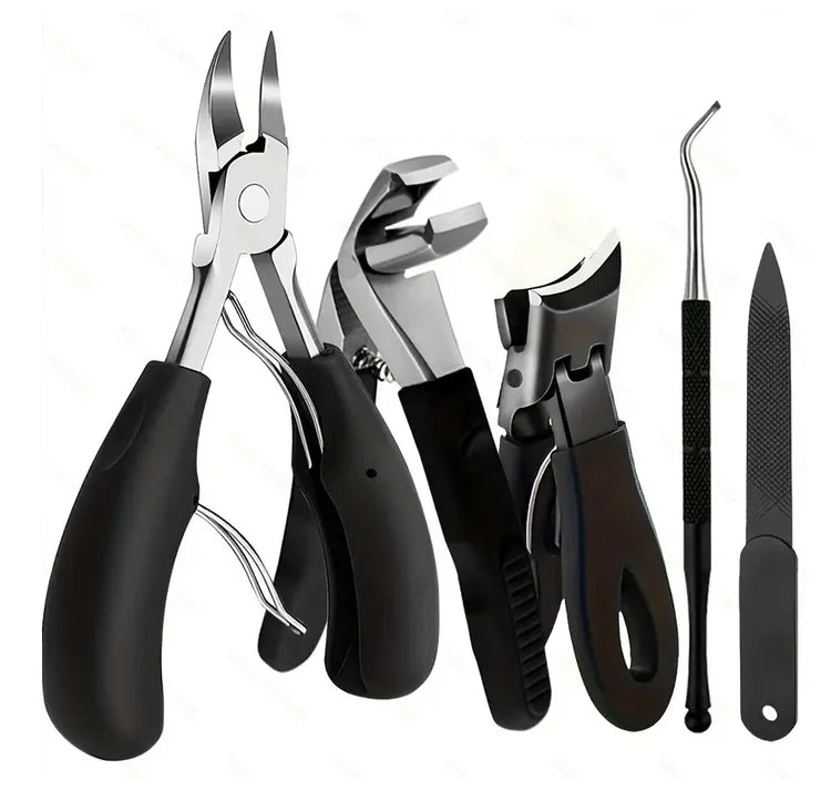 5pc Professional Heavy-Duty Toenail Clipper Set for Ingrown & Thick Toenails