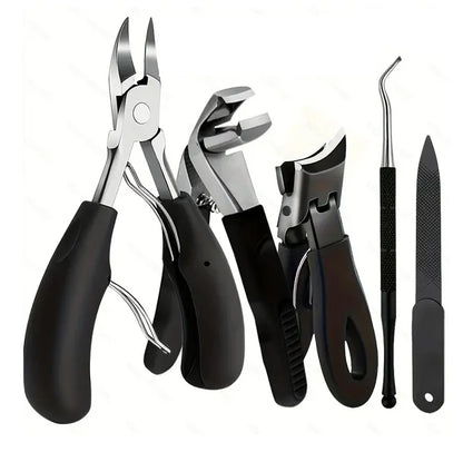 5pc Professional Heavy-Duty Toenail Clipper Set for Ingrown & Thick Toenails