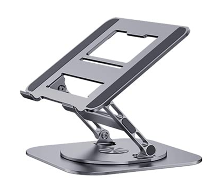 Adjustable Metal Laptop Stand with 360° Rotating Base
