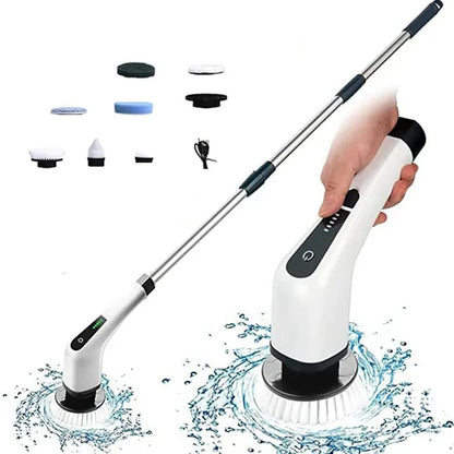 Cordless  Electric Spin Scrubber with 9  Cleaning Heads