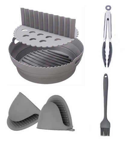 Premium Ultra Thick Silicone Air Fryer Liner With Divider and Utensils
